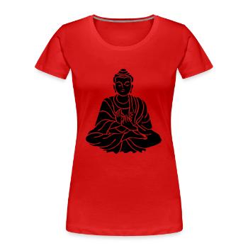 buddha_1 - Women's Premium Organic T-Shirt - red - Front - Mia (176cm)