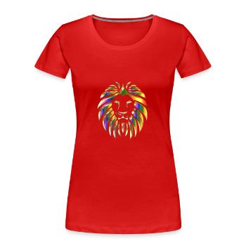 Design élégant en lion motif - T-shirt bio Premium Femme - rouge - Devant - Mia (176cm)