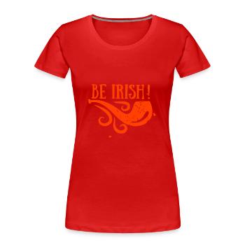 BE IRISH - Frauen Premium Bio T-Shirt - Rot - Vorne - Mia (176cm)