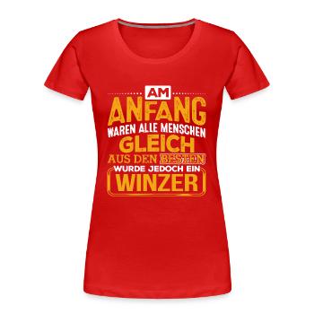 WINZER - Der Beste - Frauen Premium Bio T-Shirt - Rot - Vorne - Mia (176cm)
