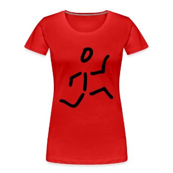 jogging - Frauen Premium Bio T-Shirt - Rot - Vorne - Mia (176cm)