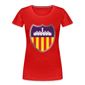 Mallorca (Wappen) - Frauen Premium Bio T-Shirt - Rot - Vorne - Mia (176cm)
