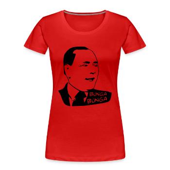 Berlusconi - Frauen Premium Bio T-Shirt - Rot - Vorne - Mia (176cm)