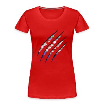 Kroatien Kralle - Frauen Premium Bio T-Shirt - Rot - Vorne - Mia (176cm)