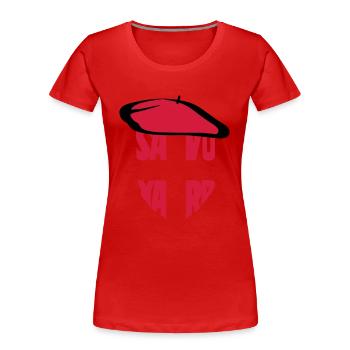 savoie beret - T-shirt bio Premium Femme - rouge - Devant - Mia (176cm)