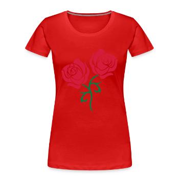 roses - Frauen Premium Bio T-Shirt - Rot - Vorne - Mia (176cm)