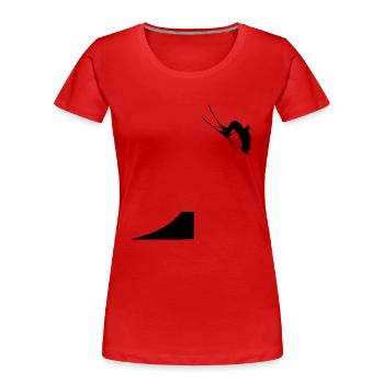 Ski, ski, ski, après-ski, freeski, freeskiing - T-shirt bio Premium Femme - rouge - Devant - Mia (176cm)