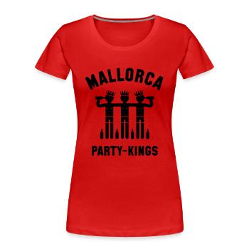 Mallorca Party-Kings (Partyurlaub) - Frauen Premium Bio T-Shirt - Rot - Vorne - Mia (176cm)