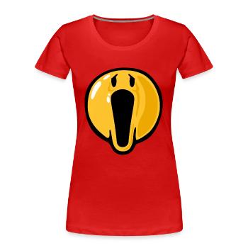 Smiley scream - Frauen Premium Bio T-Shirt - Rot - Vorne - Mia (176cm)