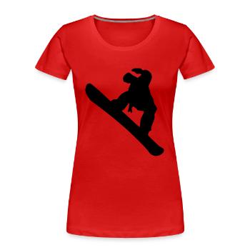Snowboarding - Frauen Premium Bio T-Shirt - Rot - Vorne - Mia (176cm)