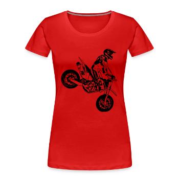 Supermoto - Frauen Premium Bio T-Shirt - Rot - Vorne - Mia (176cm)
