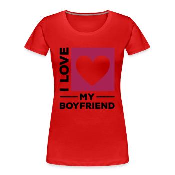 i love my boyfriend - Frauen Premium Bio T-Shirt - Rot - Vorne - Mia (176cm)