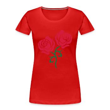 roses - Frauen Premium Bio T-Shirt - Rot - Vorne - Mia (176cm)