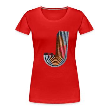 J - Women's Premium Organic T-Shirt - red - Front - Mia (176cm)