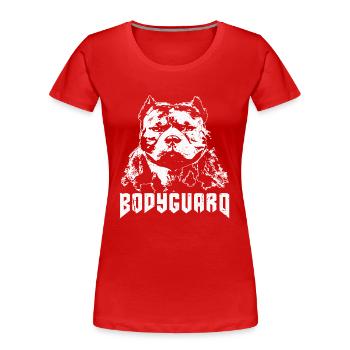 Hunde Bodyguard Weiß - Frauen Premium Bio T-Shirt - Rot - Vorne - Mia (176cm)