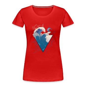 Surfeur sur la vague - T-shirt bio Premium Femme - rouge - Devant - Mia (176cm)