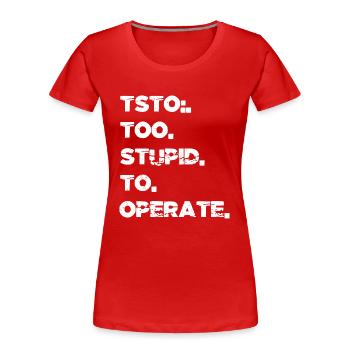 drôle de citation cadeau d’anniversaire équestre - T-shirt bio Premium Femme - rouge - Devant - Mia (176cm)