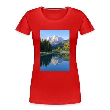 Jasna See Kranjska Gora Slowenien - Frauen Premium Bio T-Shirt - Rot - Vorne - Mia (176cm)