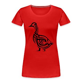 Ente Tribal Tattoo - Frauen Premium Bio T-Shirt - Rot - Vorne - Mia (176cm)