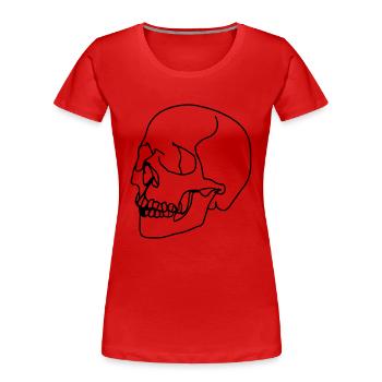 Skull Oneline - Women's Premium Organic T-Shirt - red - Front - Mia (176cm)