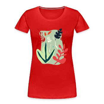 Algue - T-shirt bio Premium Femme - rouge - Devant - Mia (176cm)