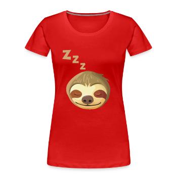 Visage paresseux endormi - T-shirt bio Premium Femme - rouge - Devant - Mia (176cm)