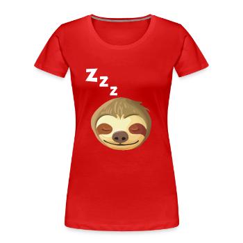 Visage paresseux endormi - T-shirt bio Premium Femme - rouge - Devant - Mia (176cm)