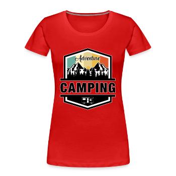 Camping - Frauen Premium Bio T-Shirt - Rot - Vorne - Mia (176cm)