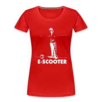 E-Scooter E-Roller Scooter - Frauen Premium Bio T-Shirt - Rot - Vorne - Mia (176cm)