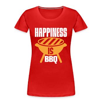 HAPPINESS IS BBQ - Women's Premium Organic T-Shirt - red - Front - Mia (176cm)