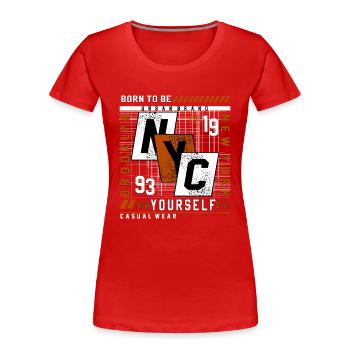 New York - Frauen Premium Bio T-Shirt - Rot - Vorne - Mia (176cm)