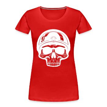 Skeleton Biker - T-shirt bio Premium Femme - rouge - Devant - Mia (176cm)