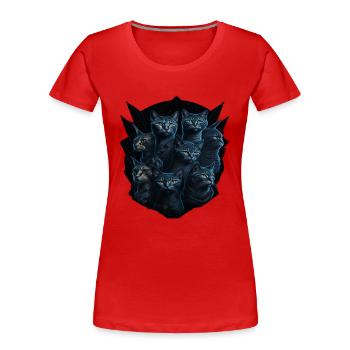 Chat unique, pour les amoureux des chats - T-shirt bio Premium Femme - rouge - Devant - Mia (176cm)