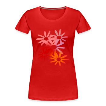 Bunte Blumen - Frauen Premium Bio T-Shirt - Rot - Vorne - Mia (176cm)