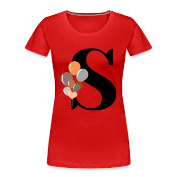 Brief s Geburtstagsballon - Frauen Premium Bio T-Shirt - Rot - Vorne - Mia (176cm)
