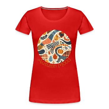 Autumn Mood - Frauen Premium Bio T-Shirt - Rot - Vorne - Mia (176cm)