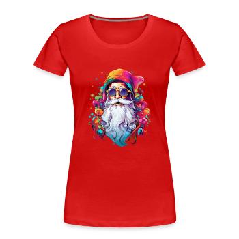 Psychedelischer Weihnachtsmann - Frauen Premium Bio T-Shirt - Rot - Vorne - Mia (176cm)