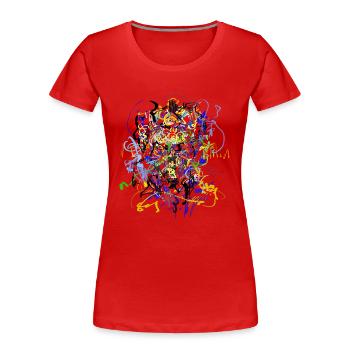 abstract - Women's Premium Organic T-Shirt - red - Front - Mia (176cm)
