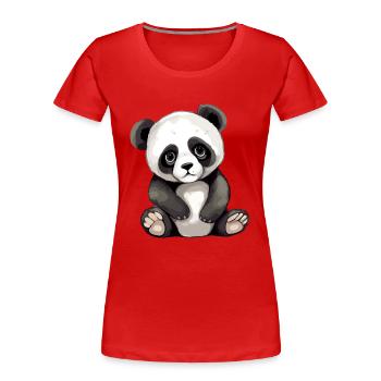 Filo, der Baby-Panda - Frauen Premium Bio T-Shirt - Rot - Vorne - Mia (176cm)