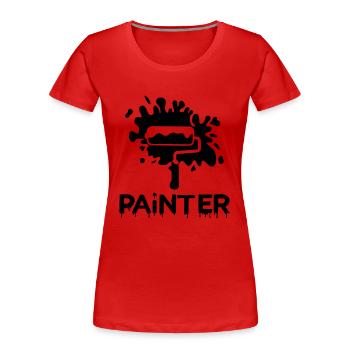 painting painter - Frauen Premium Bio T-Shirt - Rot - Vorne - Mia (176cm)
