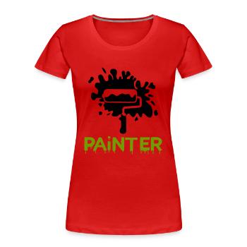 painting painter2 - Frauen Premium Bio T-Shirt - Rot - Vorne - Mia (176cm)