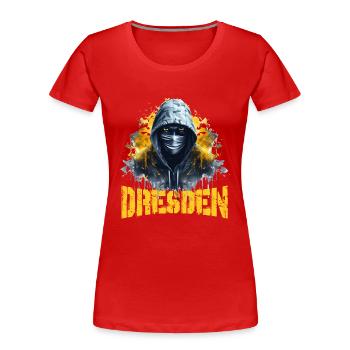 Dresden Ultras Football Design for Proud Dresdeners - Women's Premium Organic T-Shirt - red - Front - Mia (176cm)