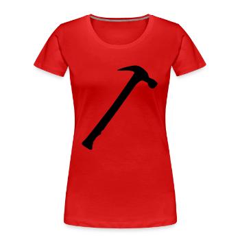 hammer - Frauen Premium Bio T-Shirt - Rot - Vorne - Mia (176cm)