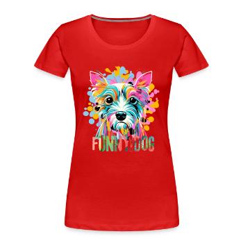 dog breed Colorful Pop Art - Women's Premium Organic T-Shirt - red - Front - Mia (176cm)
