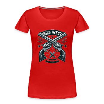 Wilder Westen - Frauen Premium Bio T-Shirt - Rot - Vorne - Mia (176cm)