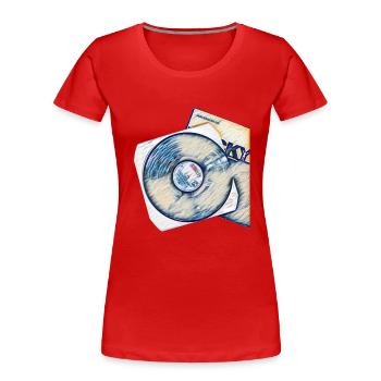 Vinyl record with cover - Women's Premium Organic T-Shirt - red - Front - Mia (176cm)