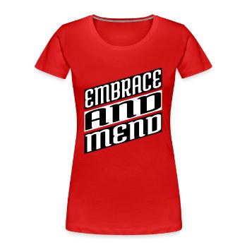 holistic healing supportive relationships happy - Frauen Premium Bio T-Shirt - Rot - Vorne - Mia (176cm)