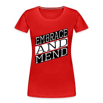 jokes healing power supportive relationships - Frauen Premium Bio T-Shirt - Rot - Vorne - Mia (176cm)