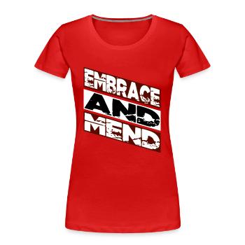 support network supportive relationships happy - Frauen Premium Bio T-Shirt - Rot - Vorne - Mia (176cm)