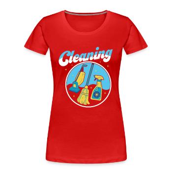 Cleaning Cleaner Housewife Housekeeping - Women's Premium Organic T-Shirt - red - Front - Mia (176cm)